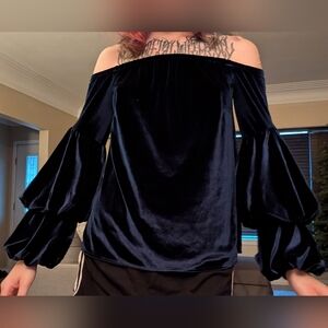Medieval Velvet Offshoulder Top
